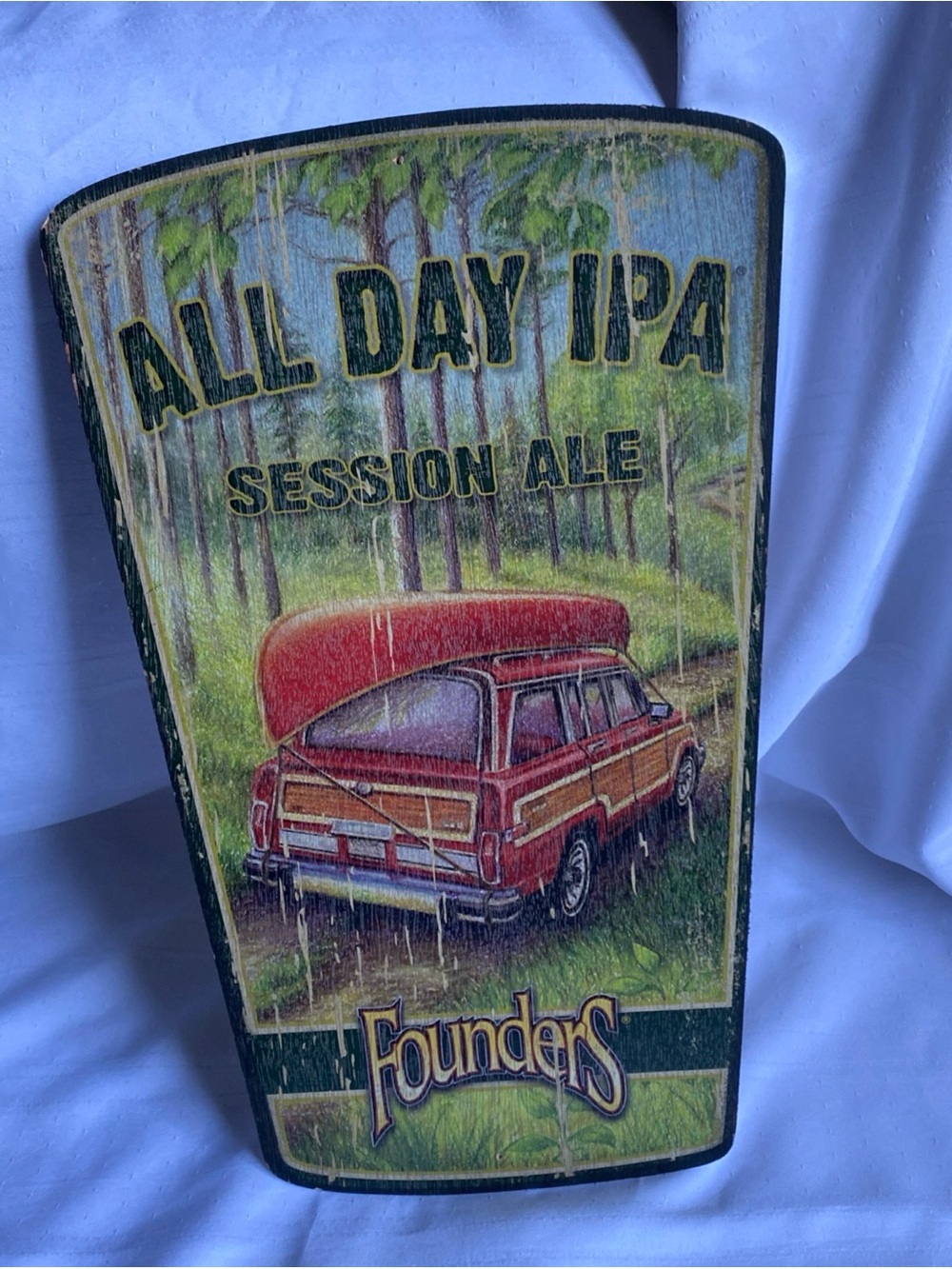 VINTAGE Founders Brewing Co. All Day IPA Session Ale Wood Sign